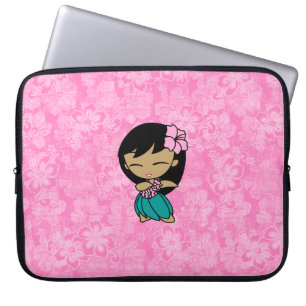 Aloha Honig Hula Mädchen-Hibiskus-Neopren Laptopschutzhülle