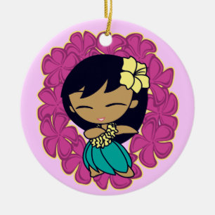 Aloha Honig Hula Mädchen-Verzierungen Keramik Ornament