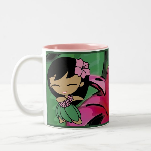 "Aloha Honig" Plumeria-Tasse Zweifarbige Tasse (Links)