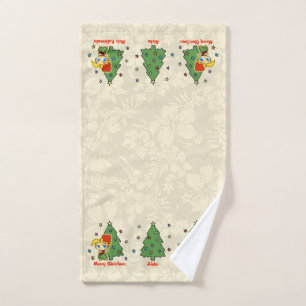 Aloha Honig-Weihnachtenblonde Hula Mädchen-Grenze Handtuch