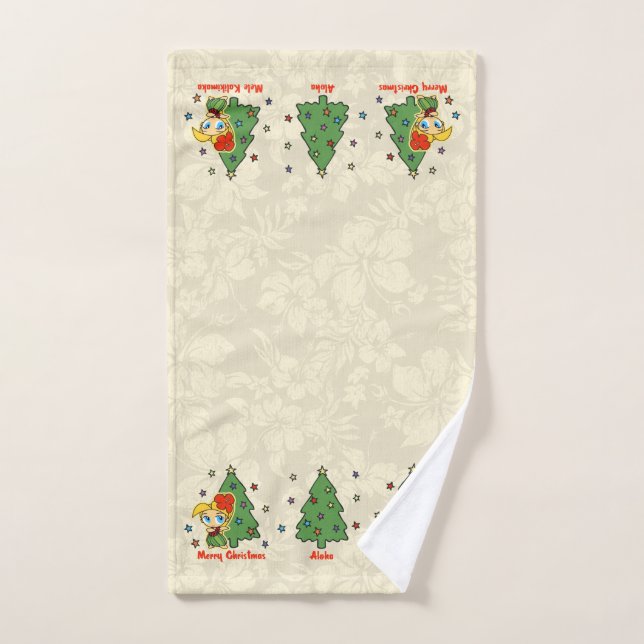 Aloha Honig-Weihnachtenblonde Hula Mädchen-Grenze Handtuch (Handtuch)