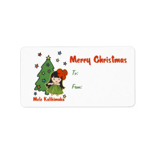 Aloha Honig-Weihnachtenhawaiisches Hula Mädchen Adressaufkleber