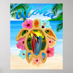 Aloha Honu Sea Turtle 2 Poster