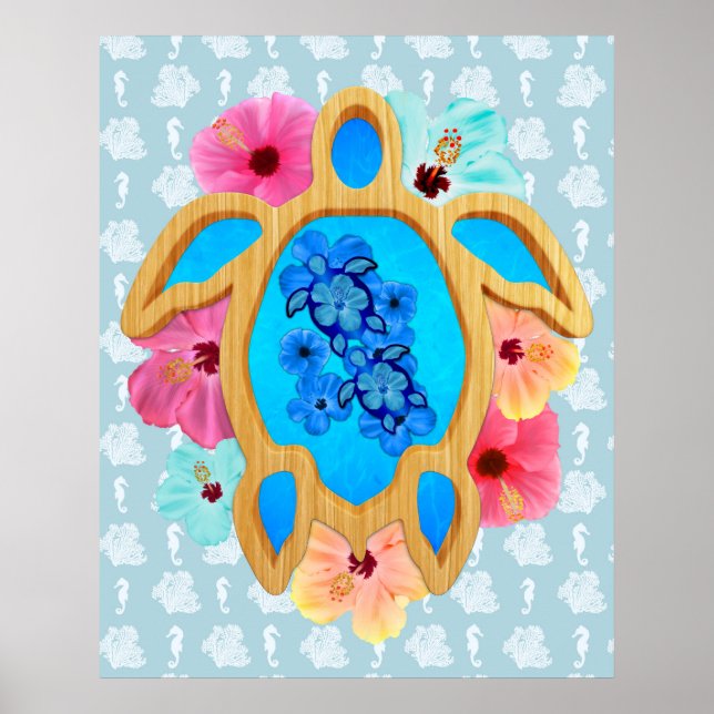 Aloha Honu Sea Turtle Poster (Vorne)