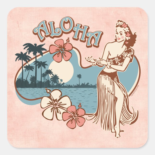 Aloha Hula Girl Sticker (Vorderseite)
