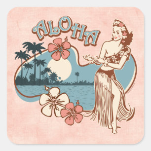 Aloha Hula Girl Sticker