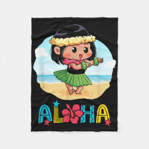 Aloha Hula Hawaiian Niedlich Girl Dancer Summer Be Fleecedecke