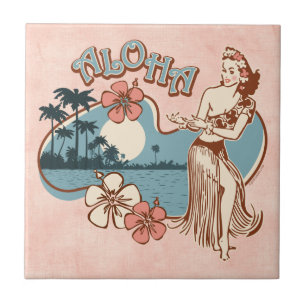 Aloha Hula Mädchen Fliese