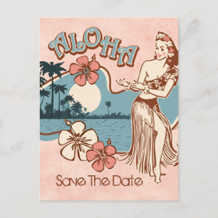 Aloha Hula Mädchen STD Postkarte