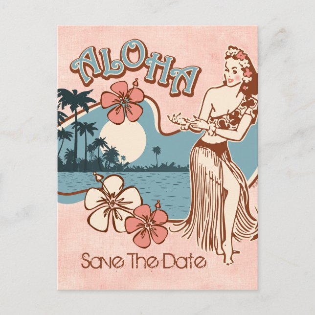 Aloha Hula Mädchen STD Postkarte (Vorderseite)
