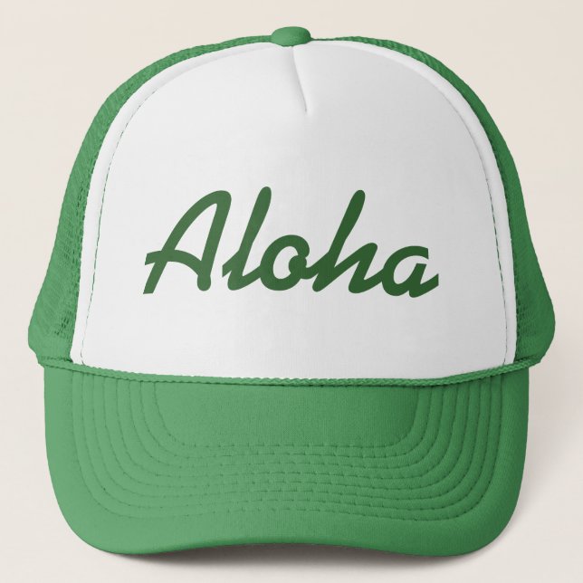 Aloha Hut-Grün Truckerkappe (Vorderseite)
