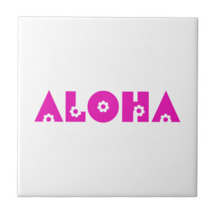 Aloha in rosa Blumen Fliese