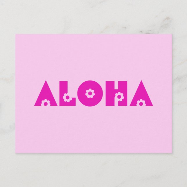 Aloha in Rosa Postkarte (Vorderseite)
