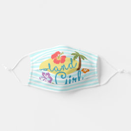 Aloha Island Girl Niedlich Tropical Blue Streifen Mund-Nasen-Maske Aus Stoff