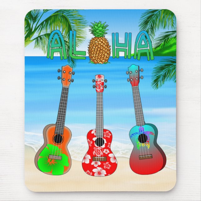 Aloha Island Ukuleles Mousepad (Vorne)