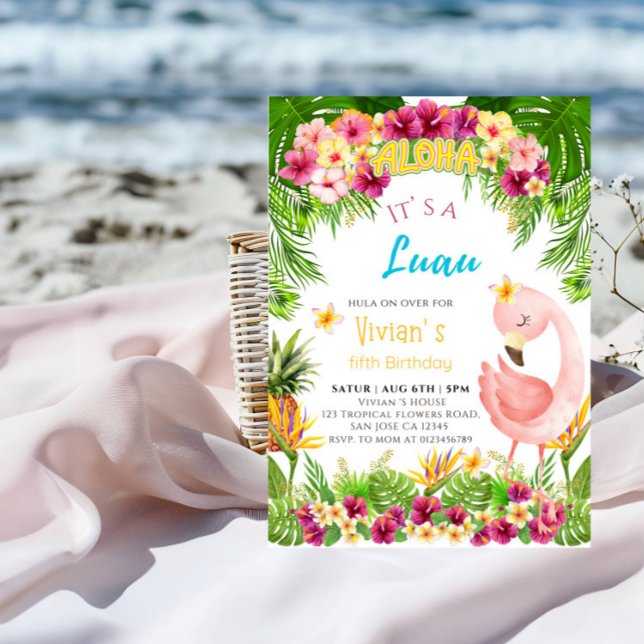 Aloha It is a Luau Girl Birthday Party Einladung (Von Creator hochgeladen)