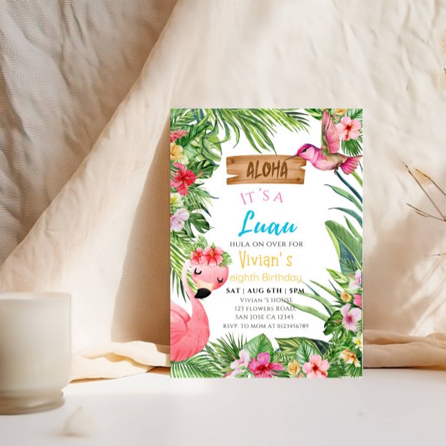 Aloha It is a Luau Girl Birthday Party Einladung (Von Creator hochgeladen)