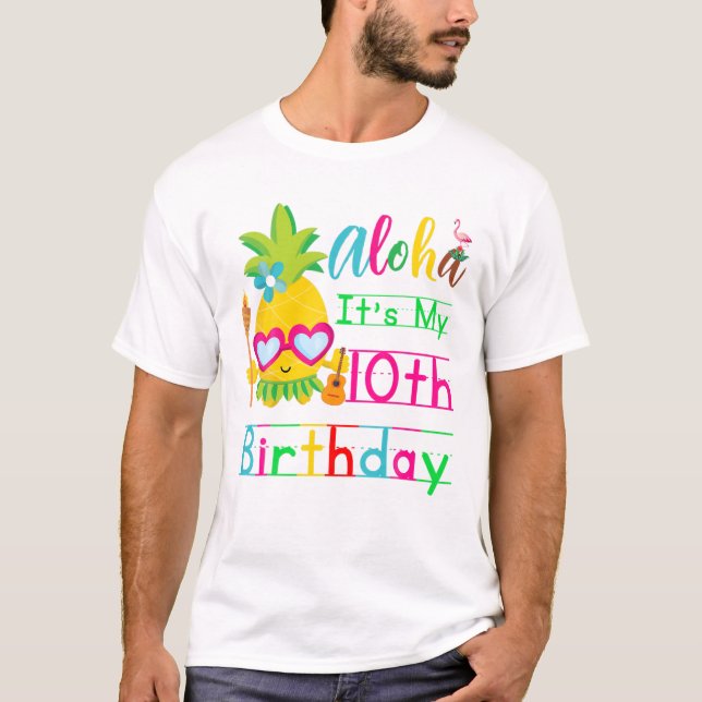 Aloha It's My 10th Birthday Hawaii Second Girls Lu T-Shirt (Vorderseite)