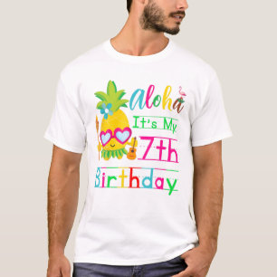 Aloha It's My 7th Birthday Hawaii Second Girls Lua T-Shirt