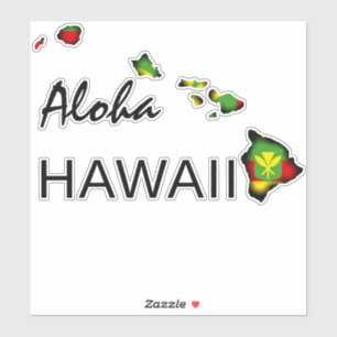 ALOHA - KANAKA MAOLI HAWAII INSELN BLK AUFKLEBER
