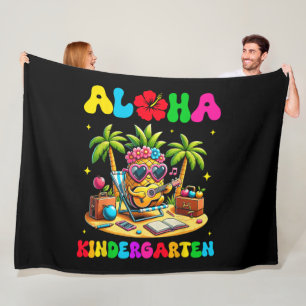 Aloha Kindergarten Ananas Hawaii Zurück zur Schule Fleecedecke