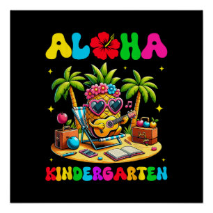 Aloha Kindergarten Ananas Hawaii Zurück zur Schule Poster