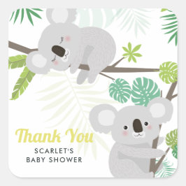 Aloha Koala Tropical Baby Dusche Danke Sticker