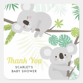Aloha Koala Tropical Baby Dusche Danke Sticker