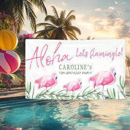 Aloha Let's Flamingle tropische Geburtstagsparty Banner