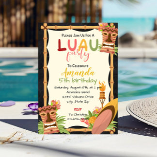 Aloha Luau Birthday Einladung
