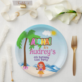 Aloha Luau Birthday Pappteller