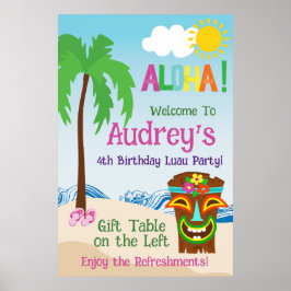 Aloha Luau Birthday Poster