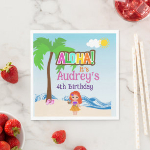 Aloha Luau Birthday Serviette