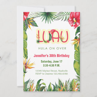 Aloha Luau Birthday Tropical Floral Party Einladung