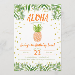 Aloha Luau Geburtstag Einladung Tropischer Ananas
