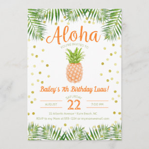 Aloha Luau Geburtstag Einladung Tropischer Ananas
