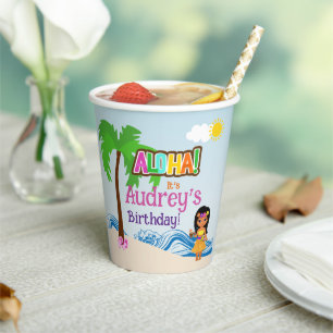 Aloha Luau Geburtstag Pappbecher