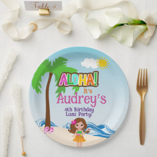 Aloha Luau Geburtstag Pappteller