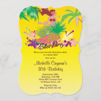 Aloha Luau Geburtstags-Party Einladung