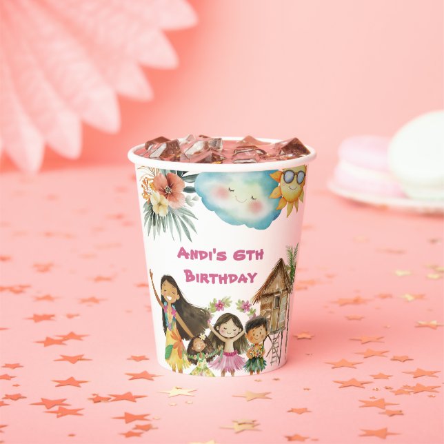 Aloha Luau Kids Birthday  Pappbecher (Insitu)