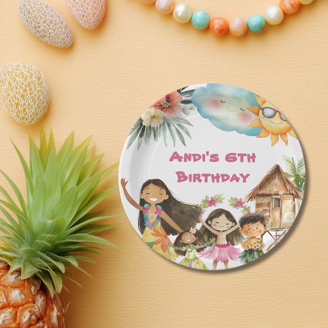 Aloha Luau Kids Birthday  Pappteller (Von Creator hochgeladen)