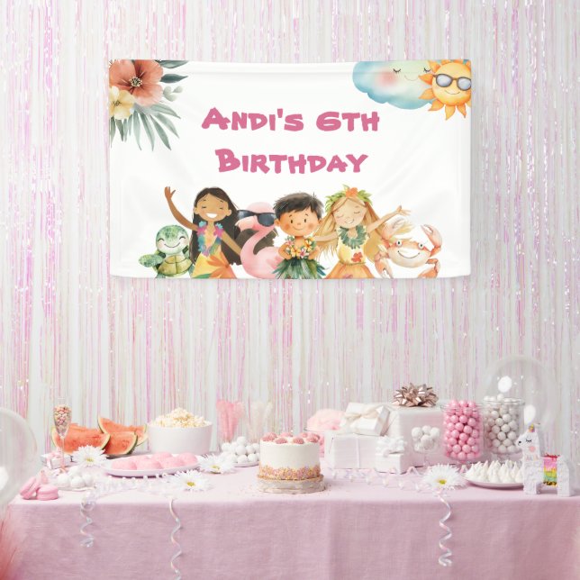 Aloha Luau Kindergeburtstag  Banner (Party)