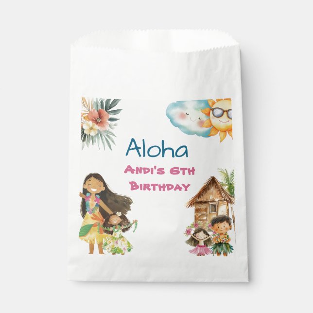 Aloha Luau Kindergeburtstag  Geschenktütchen (Vorderseite)