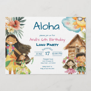 Aloha Luau Kindergeburtstagseinladung Einladung