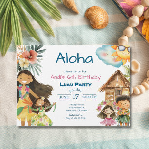 Aloha Luau Kindergeburtstagseinladung Einladung