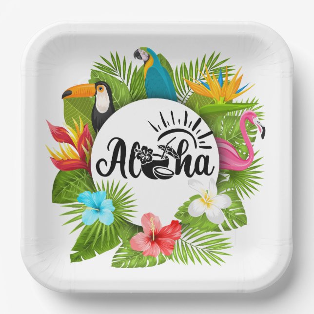 Aloha Luau  Pappteller (Vorderseite)