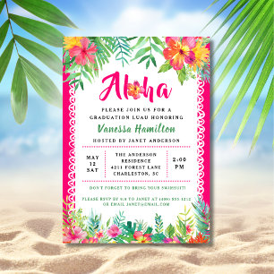 Aloha Luau Party Tropischer Abschluss Einladung