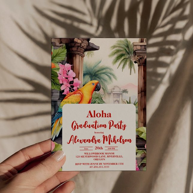 Aloha Luau Party Tropischer Abschluss Einladung (Von Creator hochgeladen)