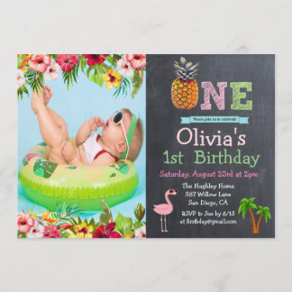 Aloha Luau Tropical 1. Erster Geburtstag Einladung
