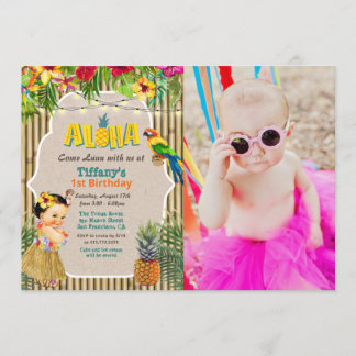 Aloha Luau Tropical Birthday Foto Einladung